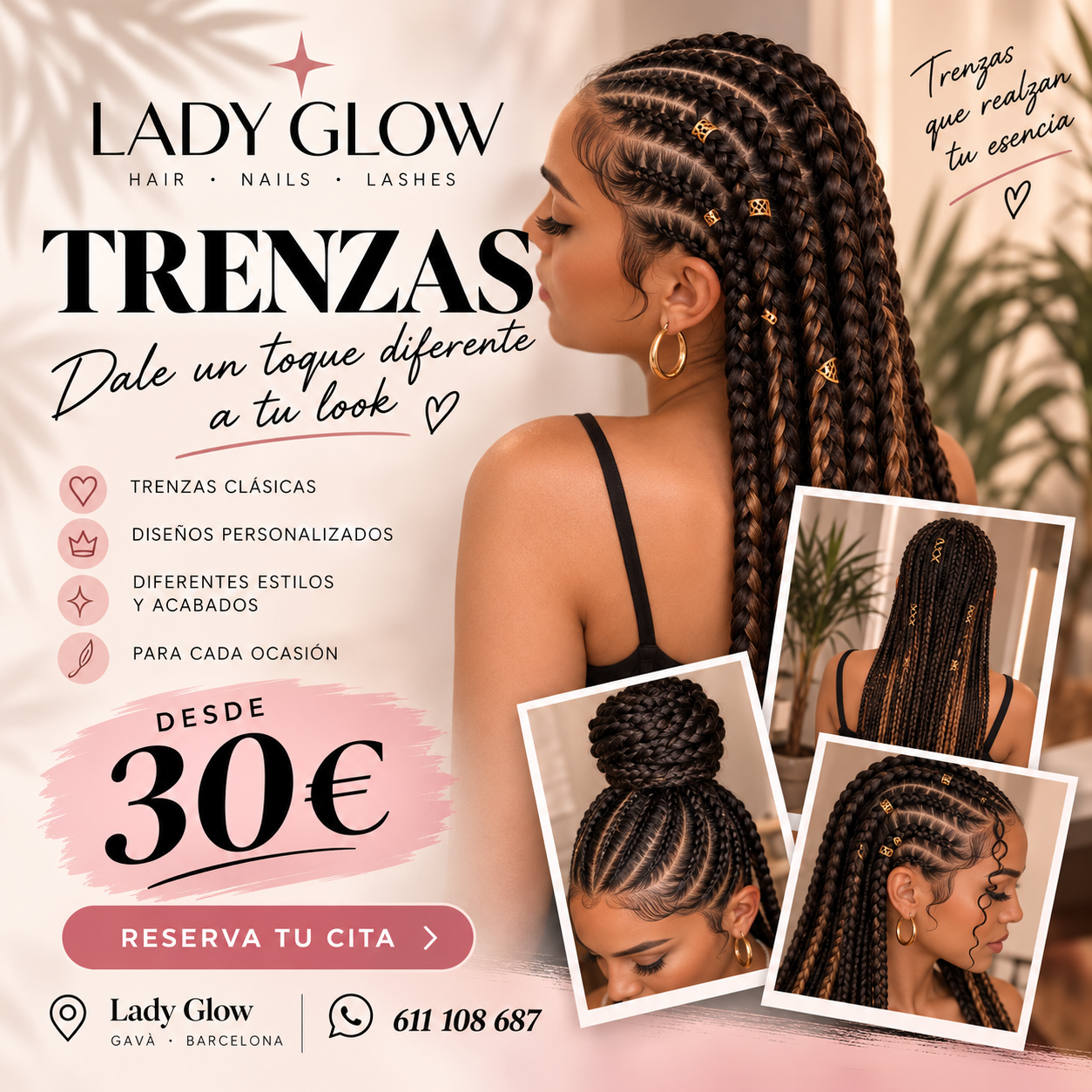 Trenzas en Lady Glow Gavà